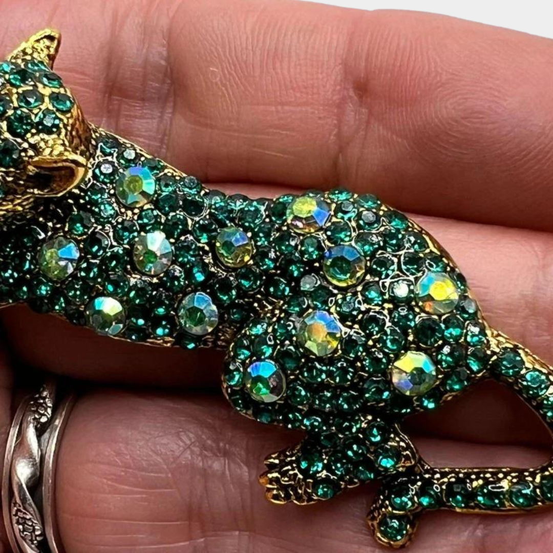 Shifters Rhinestone Leopard Brooch